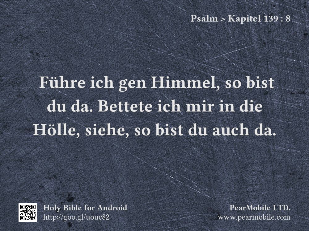 Psalm, Kapitel 139:8
